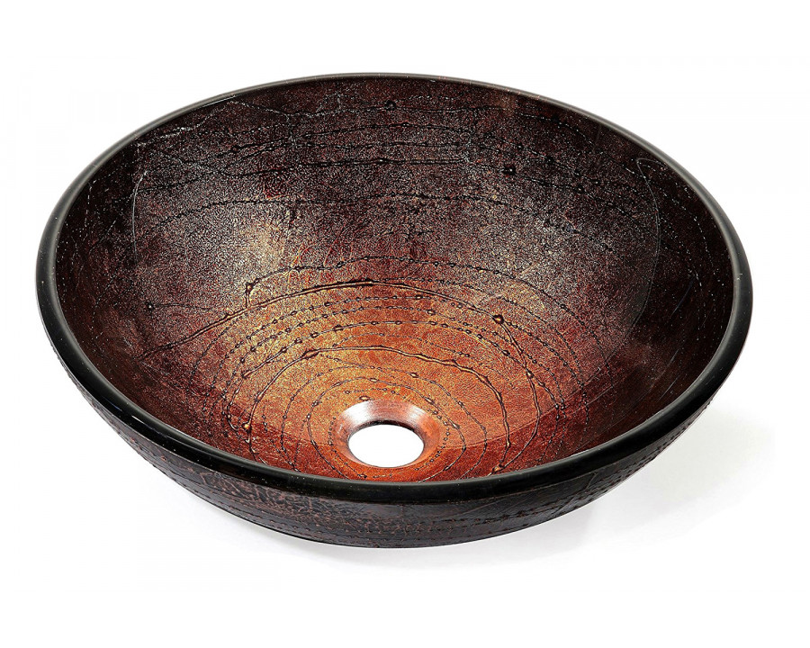 FaFurn - Modern 16.5 Inch Round Copper Color Glass Vessel Sink