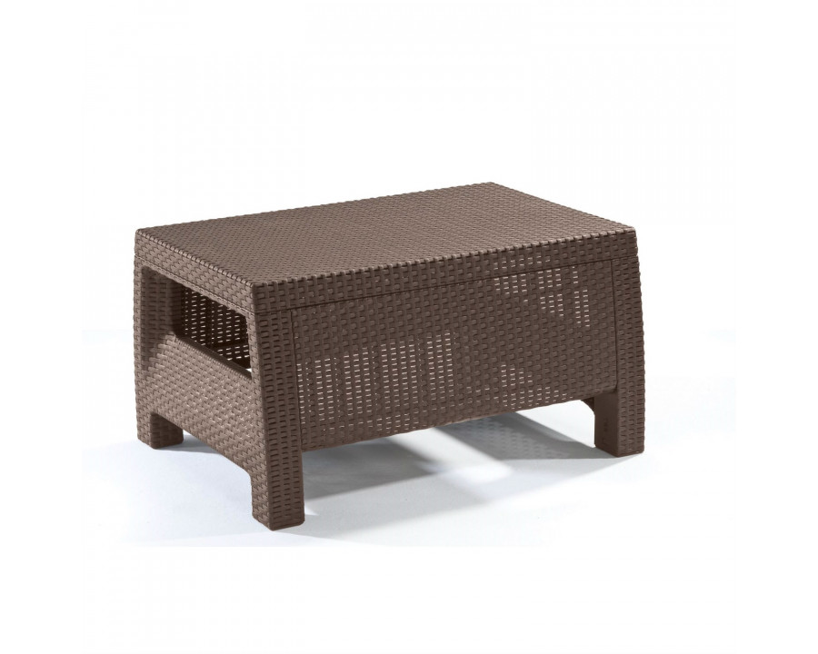 FaFurn - Modern Ottoman in Brown, Plastic Rattan