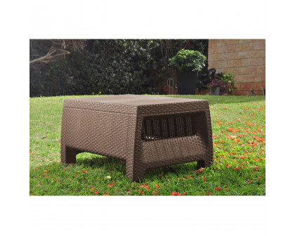 FaFurn™ Modern Ottoman - Brown, Plastic Rattan