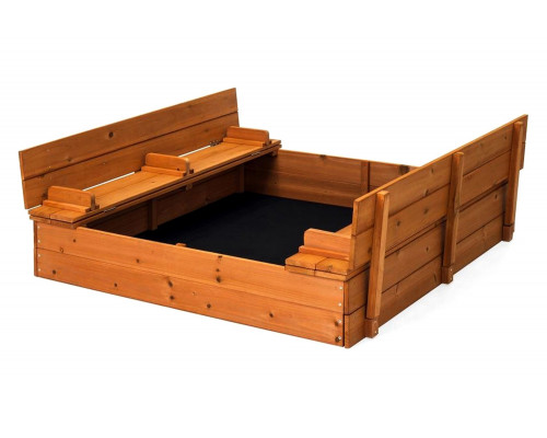 FaFurn - Sturdy Brown Cedar Kids Complete Seated Bench Sandbox