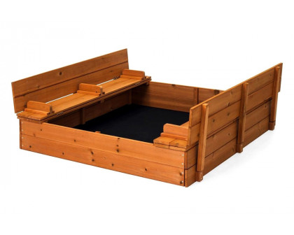 FaFurn - Sturdy Brown Cedar Kids Complete Seated Bench Sandbox