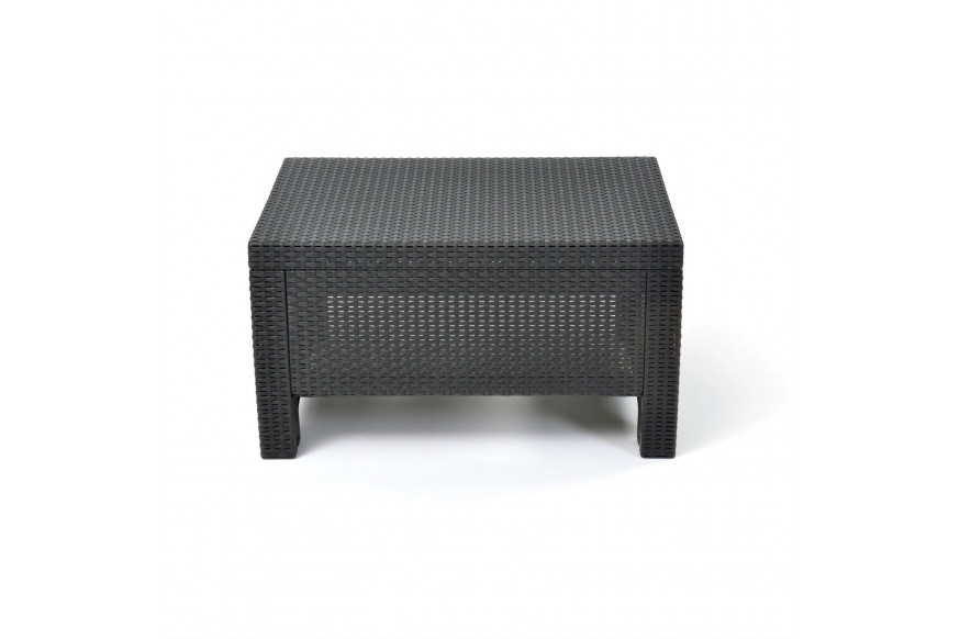 FaFurn™ Coffee Table - Black, Plastic Rattan