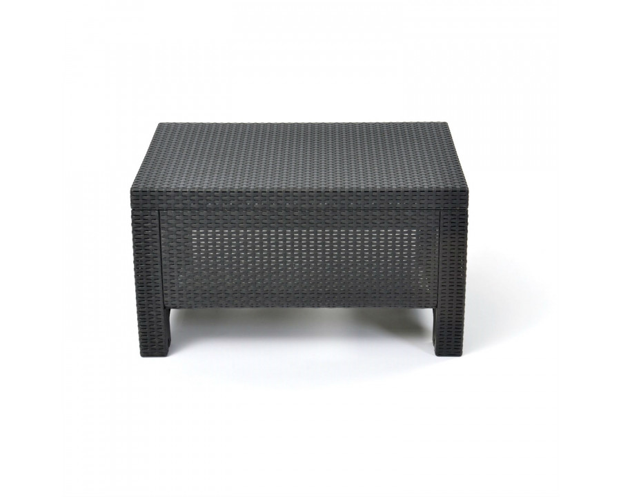 FaFurn Coffee Table - Black, Plastic Rattan