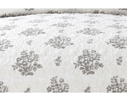 FaFurn - King 4-Piece Reversible Floral Cotton Quilt Set with Decorative Pillow and 2 Shams