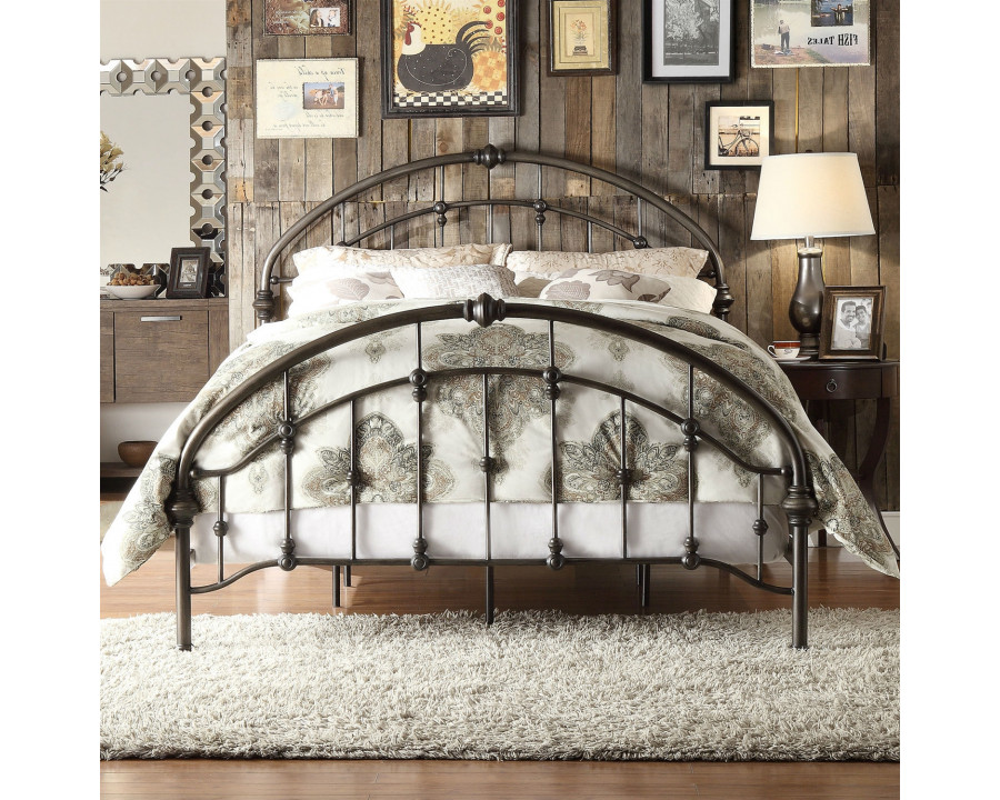 FaFurn - King Size Bed Frame with Arch Headboard and Footboard in Metal