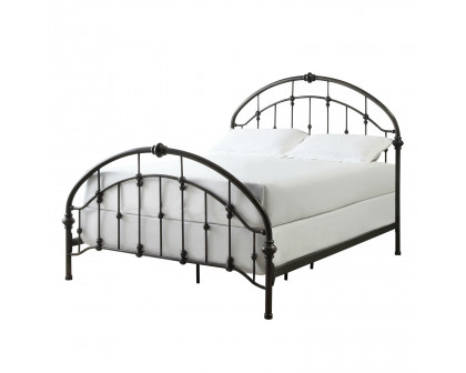 FaFurn - King Size Bed Frame with Arch Headboard and Footboard in Metal