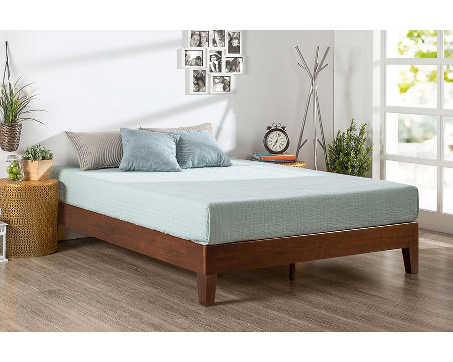 FaFurn - King Size Low Profile Solid Wood Platform Bed Frame in Espresso Finish