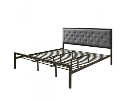 FaFurn - Platform Bed with Button Tufted Headboard