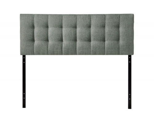 FaFurn - King Size Gray Fabric Modern Button-Tufted Upholstered Headboard