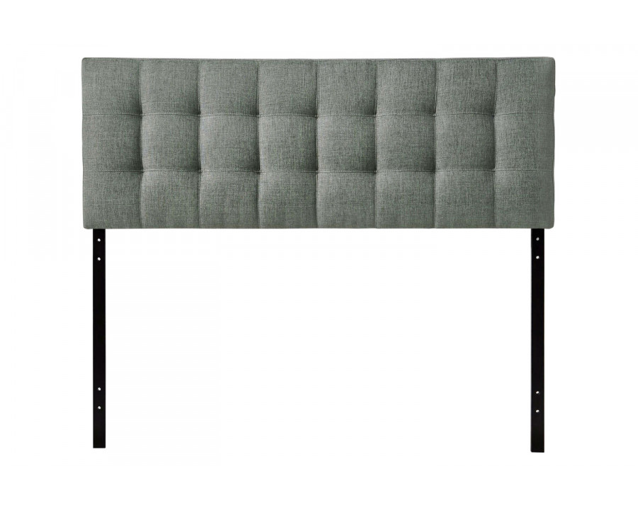 FaFurn King Size Gray Fabric Modern Button-Tufted Upholstered Headboard