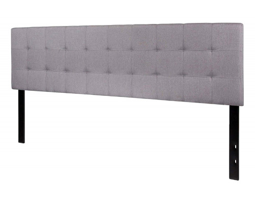 FaFurn Modern Fabric Upholstered Panel Headboard - Light Gray, King Size