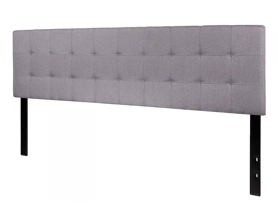 FaFurn Modern Fabric Upholstered Panel Headboard - Light Gray, King Size