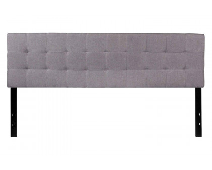 FaFurn Modern Fabric Upholstered Panel Headboard - Light Gray, King Size