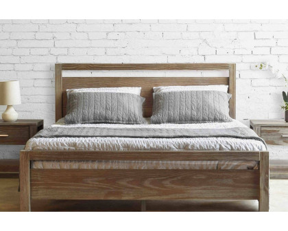 FaFurn Farmhouse Traditional Rustic Platform Bed - Pine, King Size