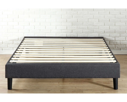 FaFurn - King Size Modern Gray Upholstered Padded Platform Bed Fame