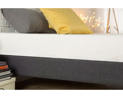 FaFurn - King Size Modern Gray Upholstered Padded Platform Bed Fame