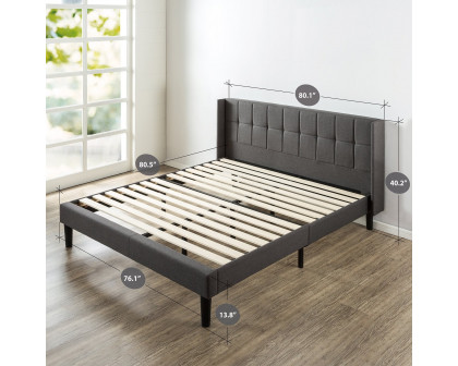 FaFurn - King Size Platform Bed Frame with Wingback Headboard