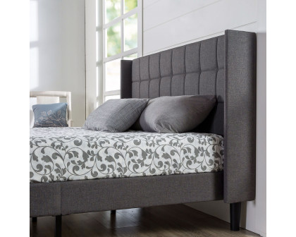 FaFurn - King Size Platform Bed Frame with Wingback Headboard