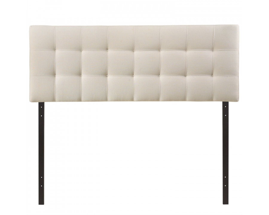 FaFurn King Size Button-Tufted Headboard - Ivory