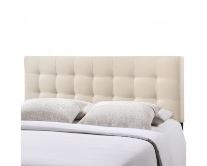 FaFurn King Size Button-Tufted Headboard - Ivory