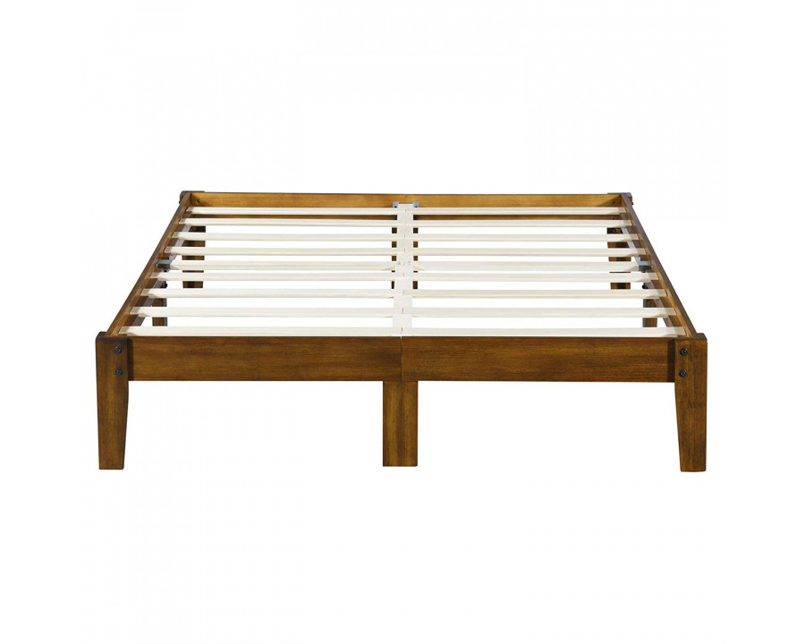 FaFurn - King Size Bed Frame in Brown, Wood