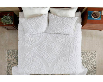 FaFurn King Size 3-Piece Coverlet Bedspread Set - White, Cotton