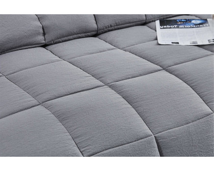 FaFurn 3 Piece Microfiber Reversible Comforter Set - Gray, King Size