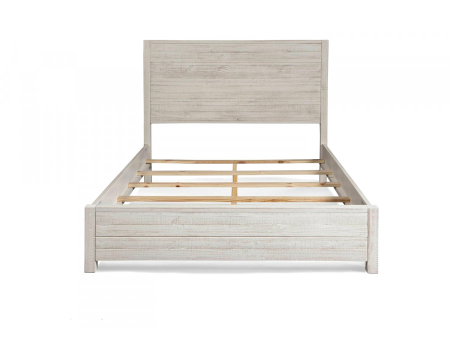 FaFurn Farmhome Solid Pine Platform Bed - Off White, King Size