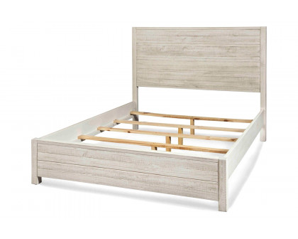 FaFurn Farmhome Solid Pine Platform Bed - Off White, King Size