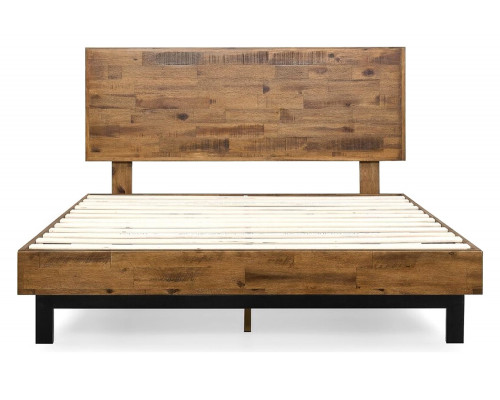 FaFurn Farmhome Low Profile Pine Slatted Platform Bed - King Size