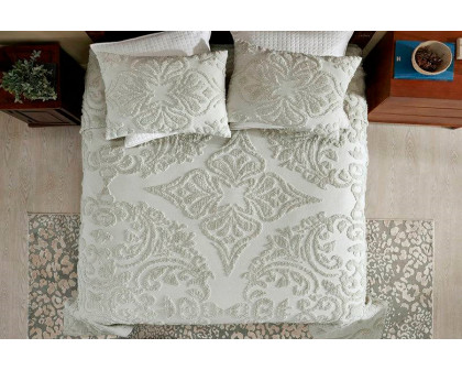 FaFurn King Size 3-Piece Coverlet Bedspread Set - Sage, Cotton