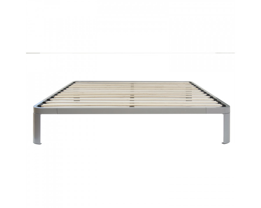 FaFurn - King Size Bed Frame with Wood Slats in Metal