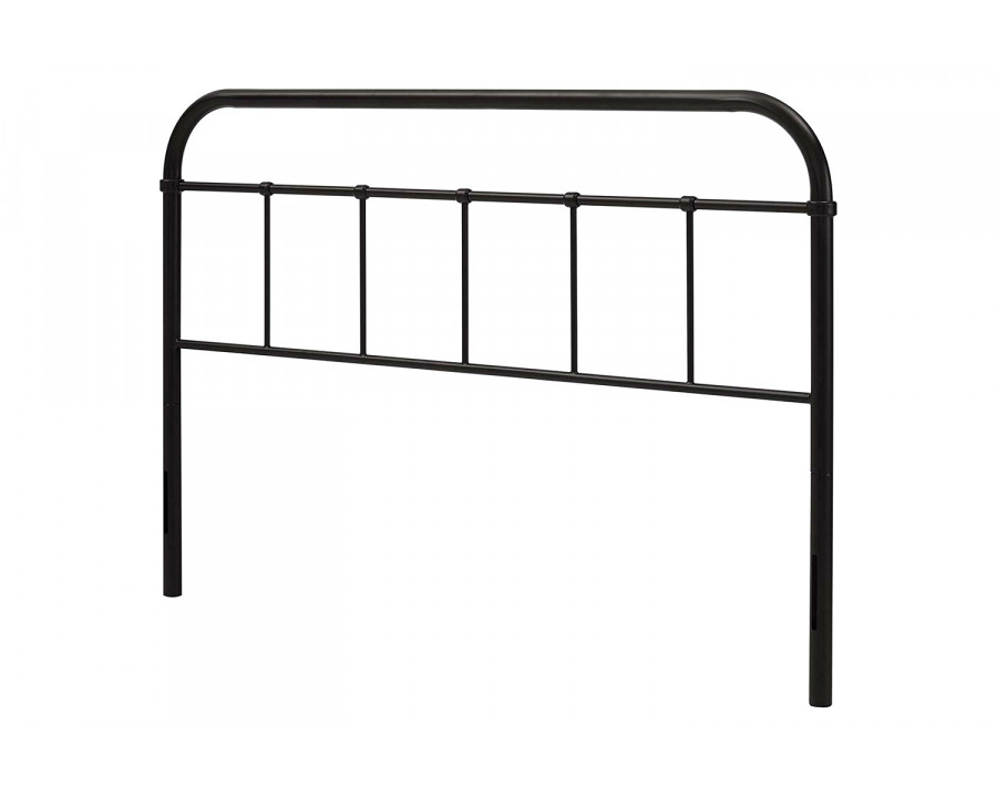 FaFurn Vintage Metal Headboard with Round Corners - Dark Brown, King Size