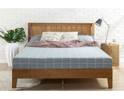 FaFurn - Solid Wood Platform Bed Frame with Headboard (KMPBHC1982491)