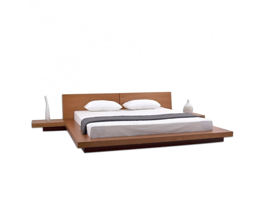 FaFurn - King Size Platform Bed Frame with Headboard and 2 Nightstands