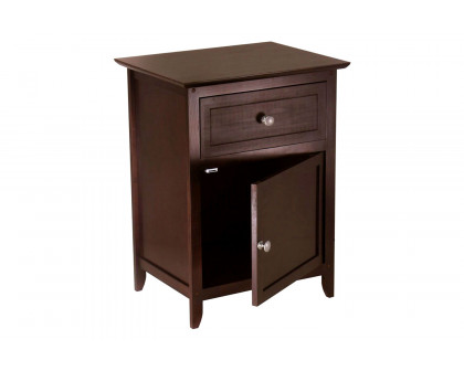 FaFurn - Wood Finish 1-Drawer Bedroom Nightstand/End Table