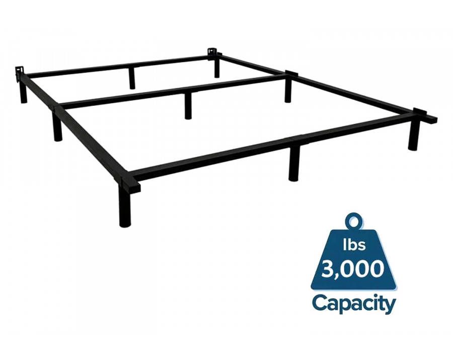 FaFurn - 9-Leg Metal Bed Frame with Headboard Brackets