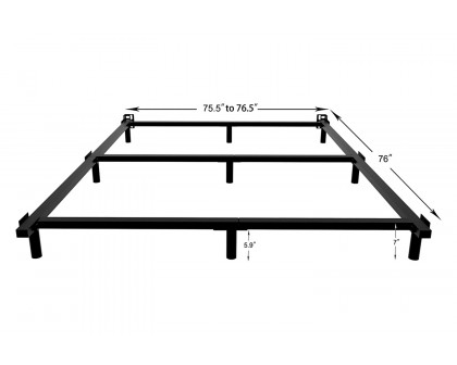 FaFurn 9-Leg Metal Bed Frame with Headboard Brackets - King Size