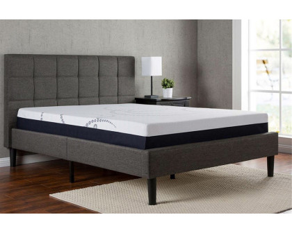 FaFurn - King Size Dark Gray Upholstered Platform Bed with Headboard