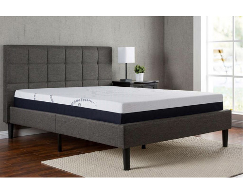 FaFurn - King Size Dark Gray Upholstered Platform Bed with Headboard