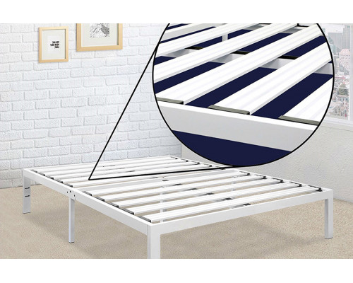 FaFurn - King Size Heavy Duty Metal Platform Bed Frame in White