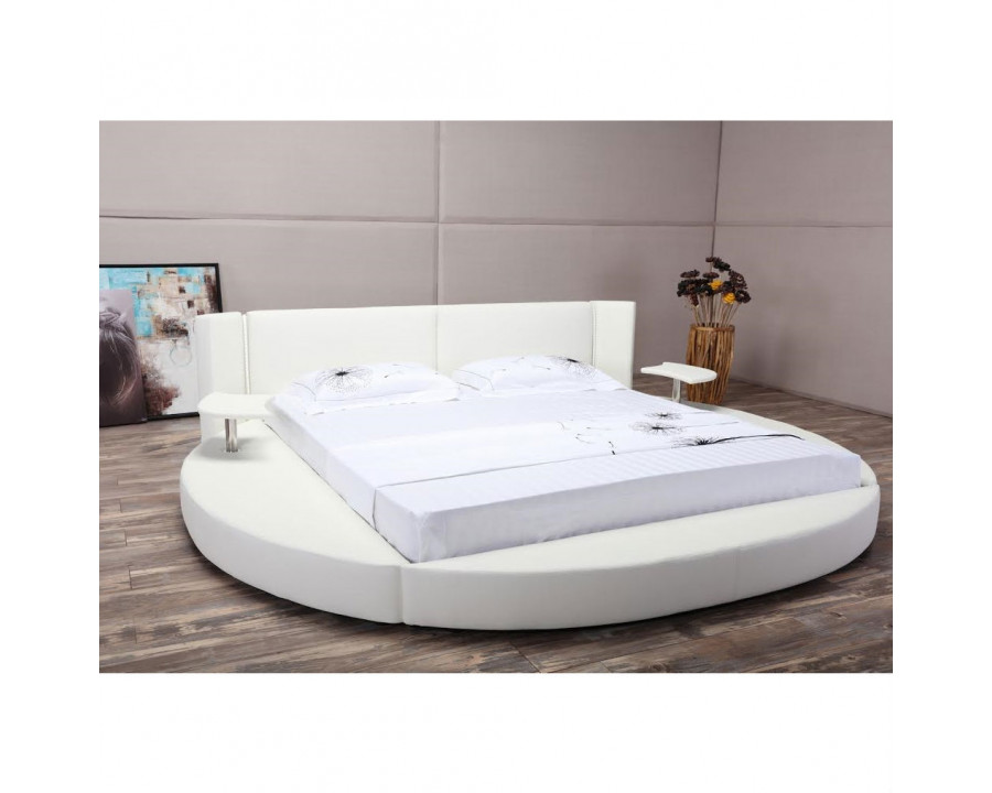 FaFurn - Platform Bed with LED Headboard and Nightstands