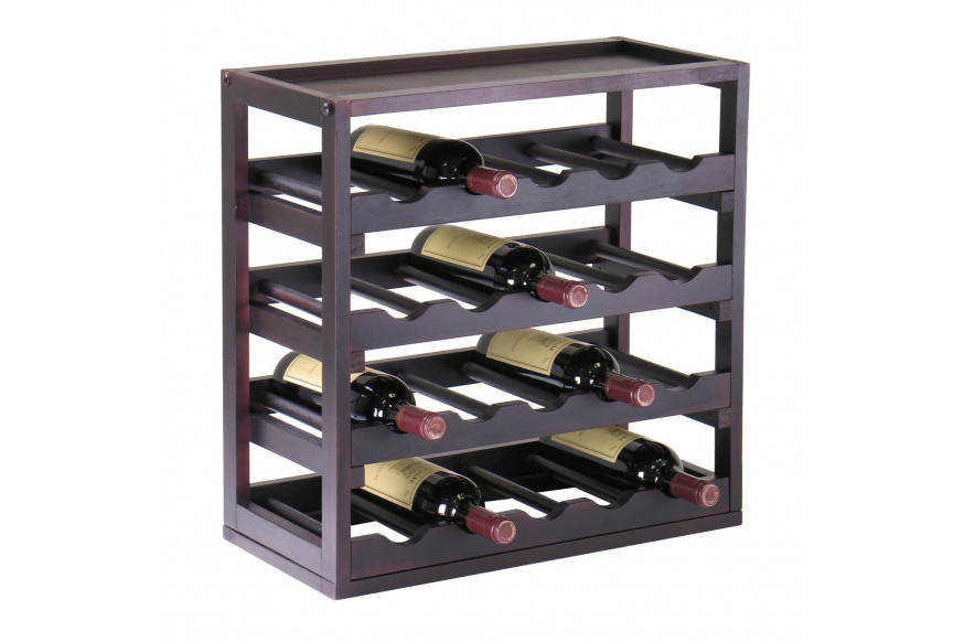 FaFurn™ Modern Stackable 20 Bottle Wine Rack - Espresso