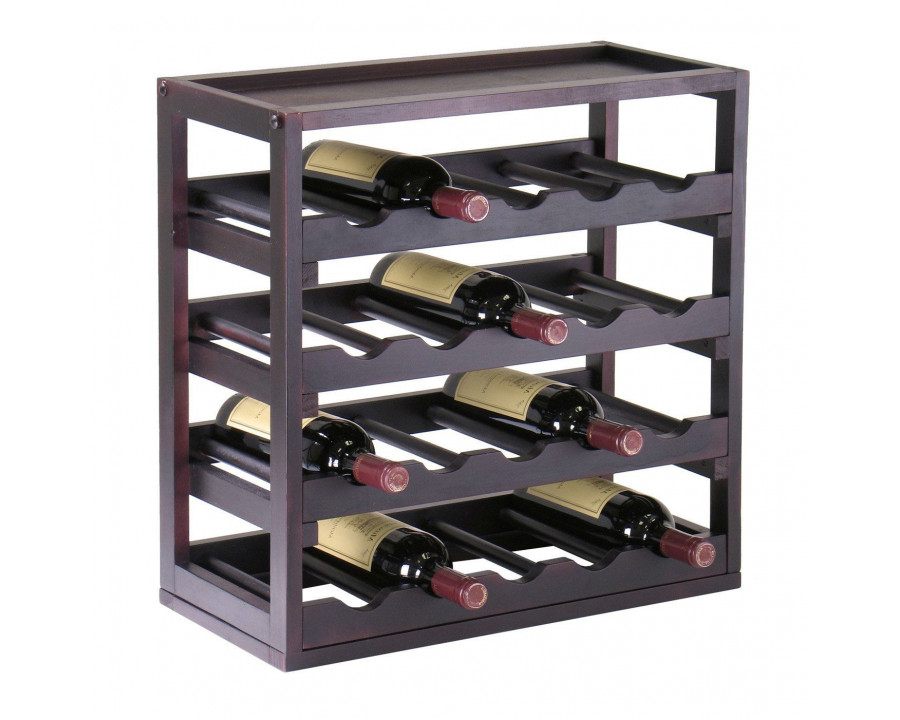 FaFurn - Modern Stackable 20 Bottle Wine Rack in Espresso