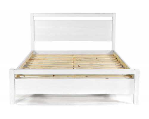 FaFurn Farmhouse Traditional Rustic Platform Bed - White, King Size