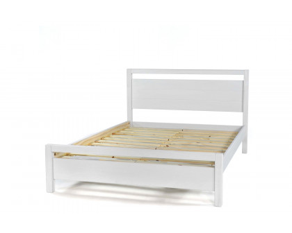 FaFurn Farmhouse Traditional Rustic Platform Bed - White, King Size