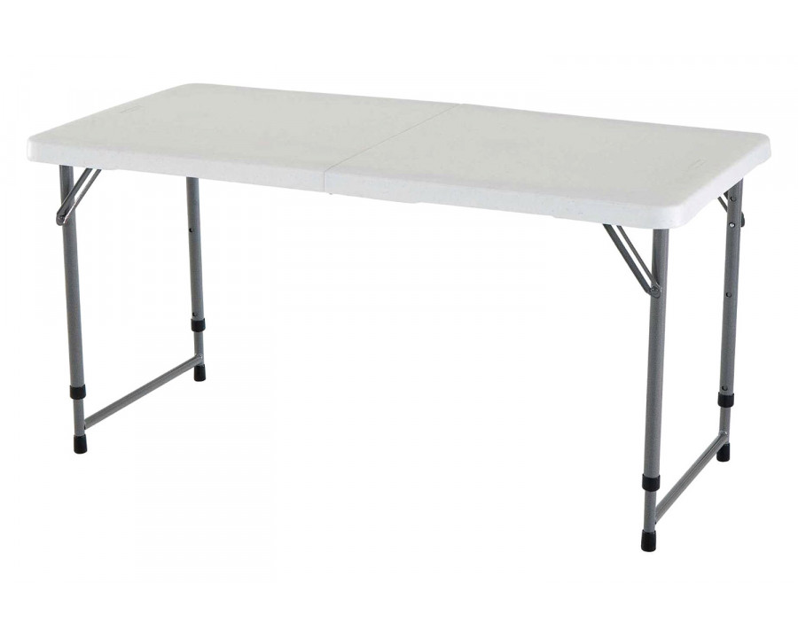 FaFurn - Adjustable Height White Hdpe Folding Table with Powder Coated Steel Frame