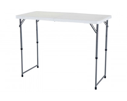 FaFurn - Adjustable Height White Hdpe Folding Table with Powder Coated Steel Frame