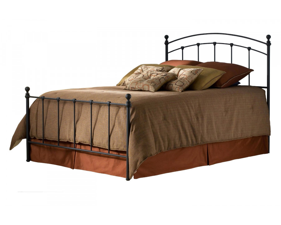 FaFurn - Queen Size Metal Bed with Rounded Posts in Antique Brass Finish