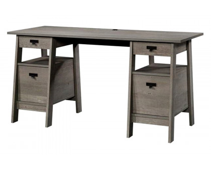 FaFurn - Farmhouse Executive Desk with Filing Cabinets Storage